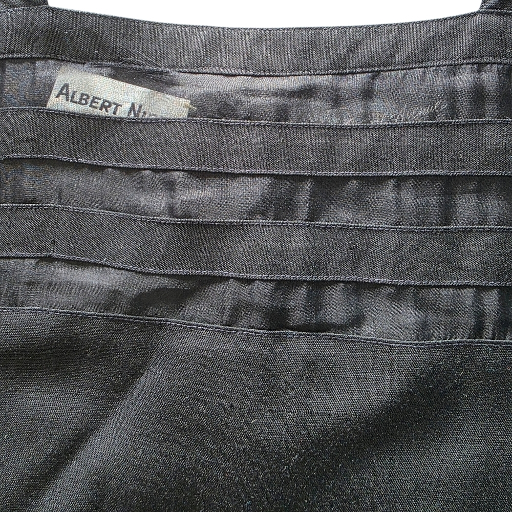 Albert Nipon x Saks Fifth Avenue Vintage Black Midi Dress - Silk/Linen - Size 4 - Picture 5 of 7